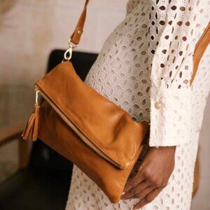 Parker Clay Makeda Leather Crossbody Bag - Rust Brown NWT